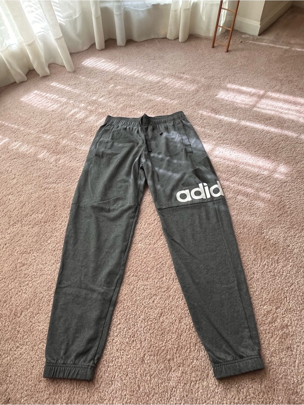 adidas Dark Gray Logo Jogger Pants for Kids